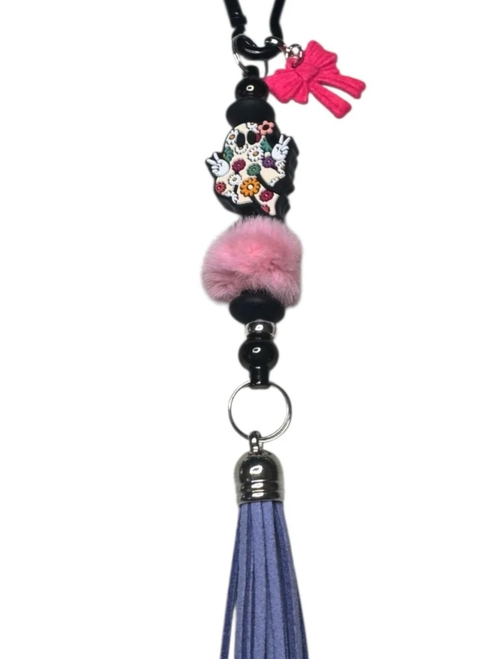 PEACE Ghost Tassel Keychain Charm